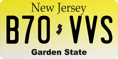 NJ license plate B70VVS