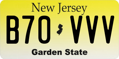 NJ license plate B70VVV