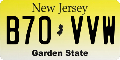 NJ license plate B70VVW