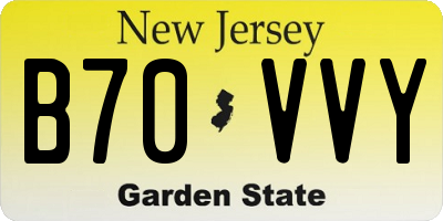 NJ license plate B70VVY