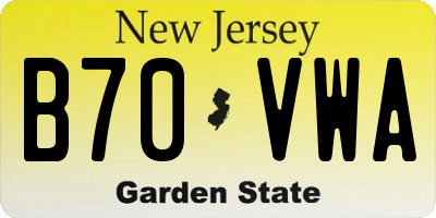 NJ license plate B70VWA