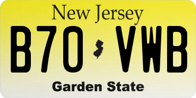 NJ license plate B70VWB