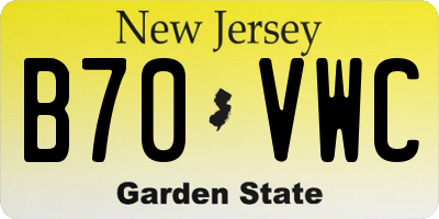 NJ license plate B70VWC
