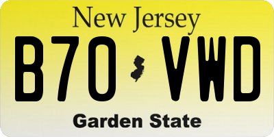 NJ license plate B70VWD