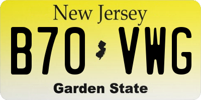 NJ license plate B70VWG