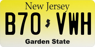 NJ license plate B70VWH