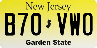 NJ license plate B70VWO