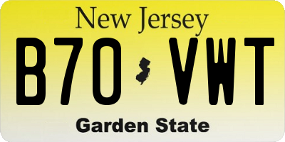 NJ license plate B70VWT