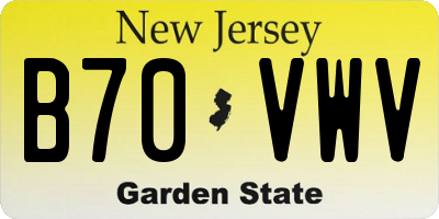 NJ license plate B70VWV