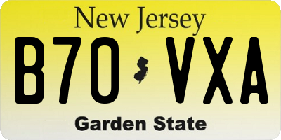 NJ license plate B70VXA