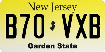 NJ license plate B70VXB