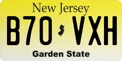 NJ license plate B70VXH