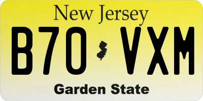 NJ license plate B70VXM