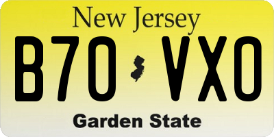 NJ license plate B70VXO