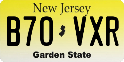 NJ license plate B70VXR
