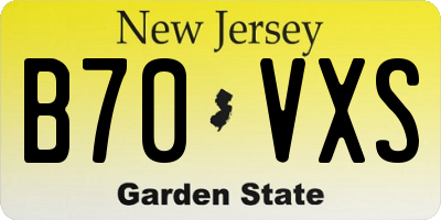 NJ license plate B70VXS