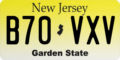 NJ license plate B70VXV