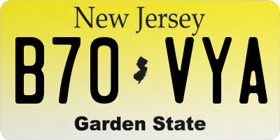NJ license plate B70VYA