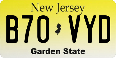 NJ license plate B70VYD