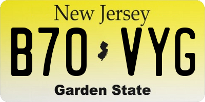 NJ license plate B70VYG
