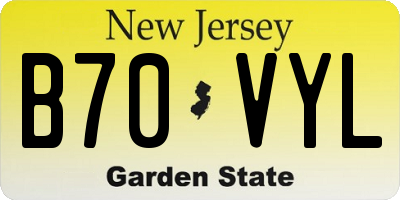 NJ license plate B70VYL