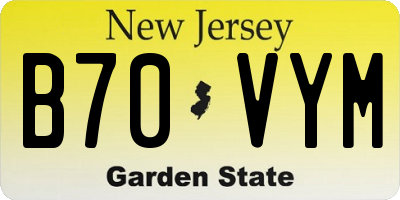 NJ license plate B70VYM