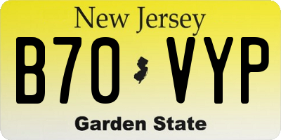 NJ license plate B70VYP