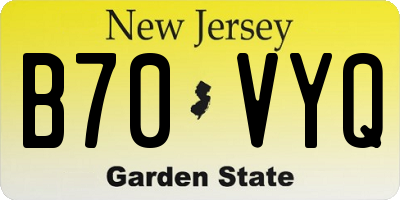 NJ license plate B70VYQ