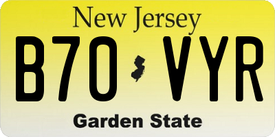 NJ license plate B70VYR