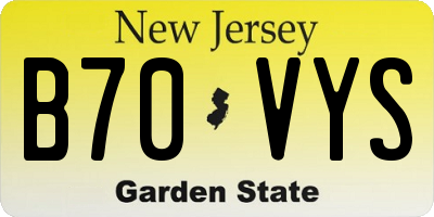 NJ license plate B70VYS
