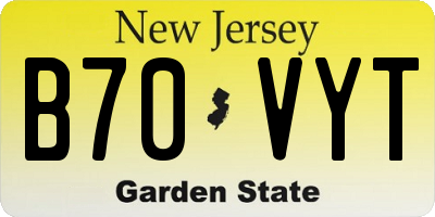 NJ license plate B70VYT