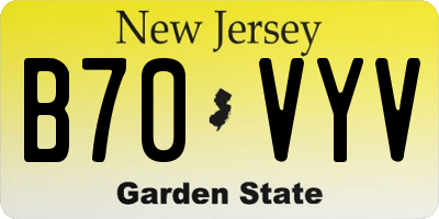 NJ license plate B70VYV