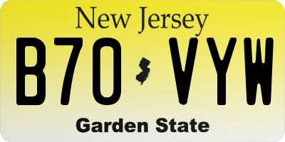 NJ license plate B70VYW
