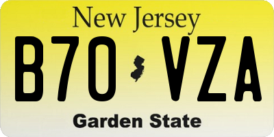 NJ license plate B70VZA