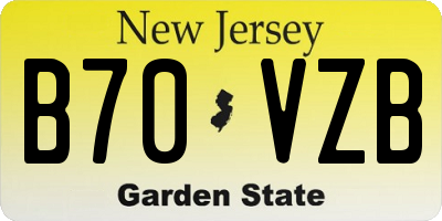 NJ license plate B70VZB