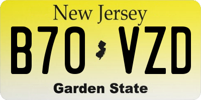 NJ license plate B70VZD