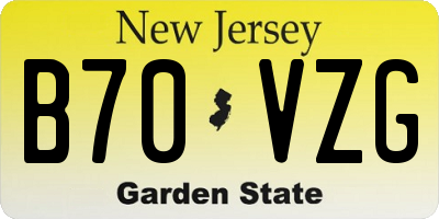 NJ license plate B70VZG