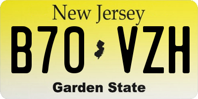 NJ license plate B70VZH