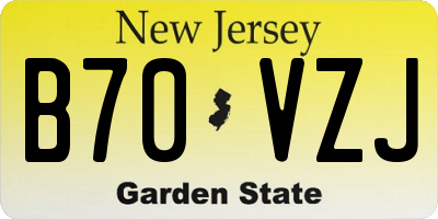 NJ license plate B70VZJ