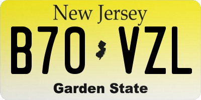 NJ license plate B70VZL
