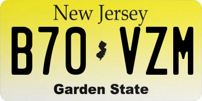 NJ license plate B70VZM