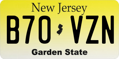 NJ license plate B70VZN