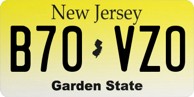 NJ license plate B70VZO