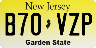 NJ license plate B70VZP