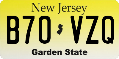NJ license plate B70VZQ