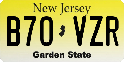 NJ license plate B70VZR