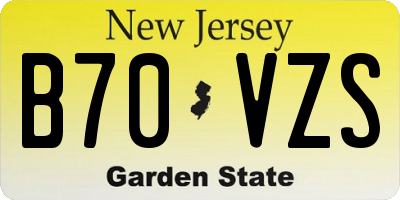 NJ license plate B70VZS