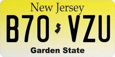 NJ license plate B70VZU