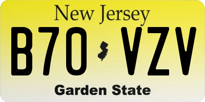 NJ license plate B70VZV