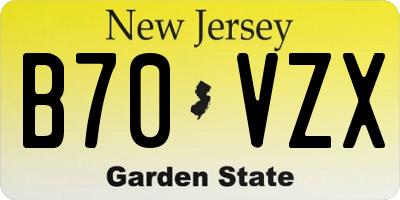 NJ license plate B70VZX